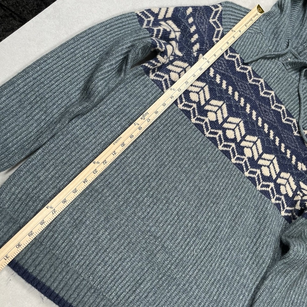 FatFace Men's Green Fair Isle Hooded Sweater Size 2XL Jumper Outdoors Cozy Warm - Picture 9 of 9